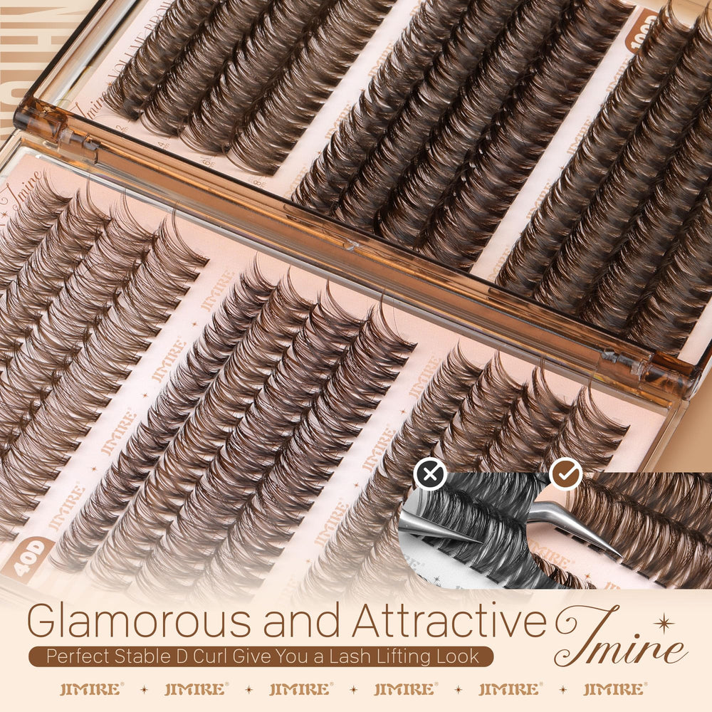 JIMIRE brown lash clusters soft-wisp for effortless fluff