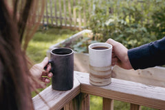 Jim's Organic Coffee one-way valve packaging preserves freshness and flavor.