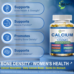JINGYAT Calcium 1200mg softgels poured from bottle for daily intake