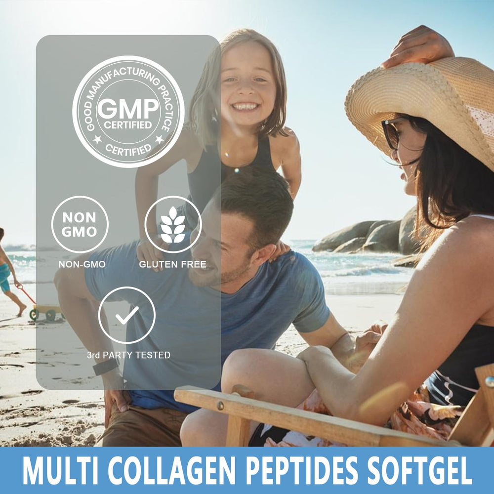 JINGYAT Collagen Softgels bottle with label detailing hydrolyzed collagen peptides.