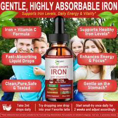 JINGYAT Iron Liquid Drops in a glass with water for quick consumption