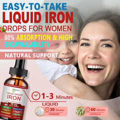 JINGYAT Iron Liquid Drops Vitamin C badge highlights enhanced absorption