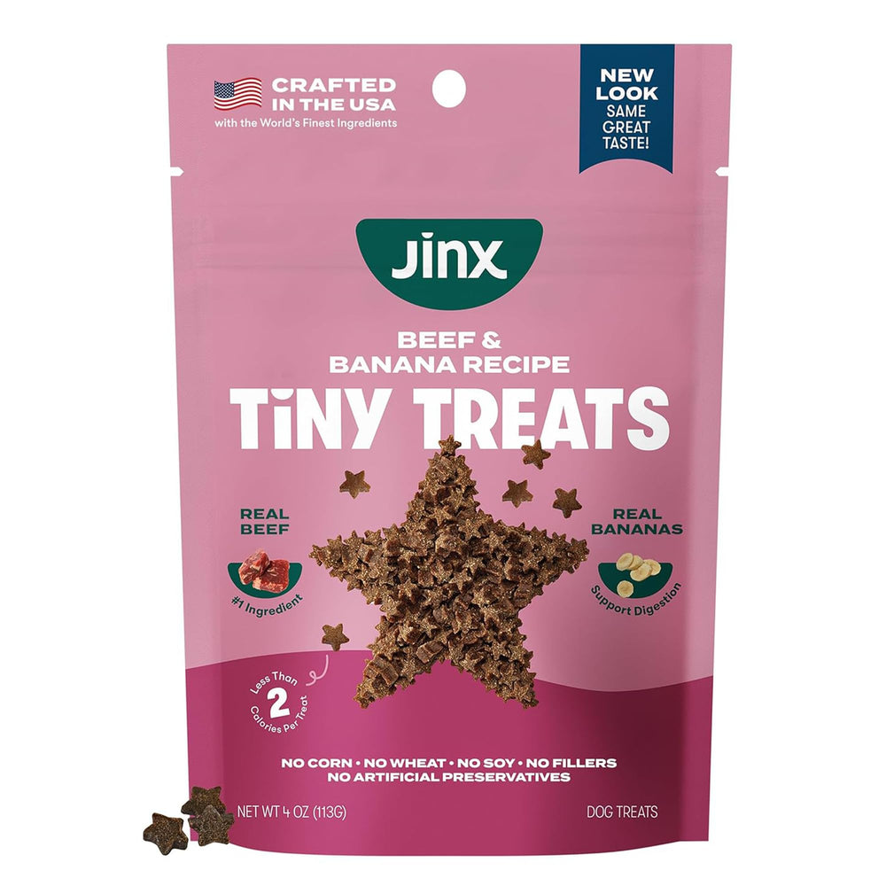 Jinx beef dog training treats pack shot for high-value rewards.