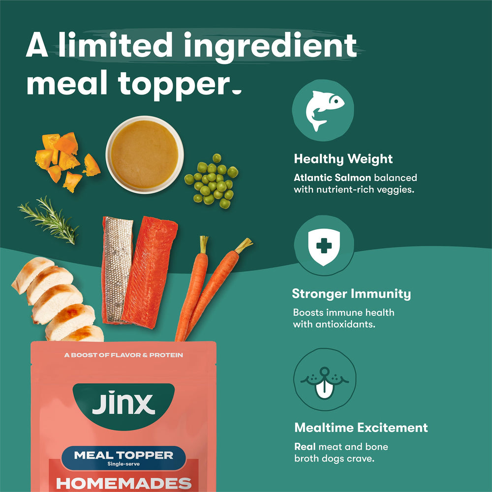 Jinx carrots and pumpkin with prebiotics for digestion support.