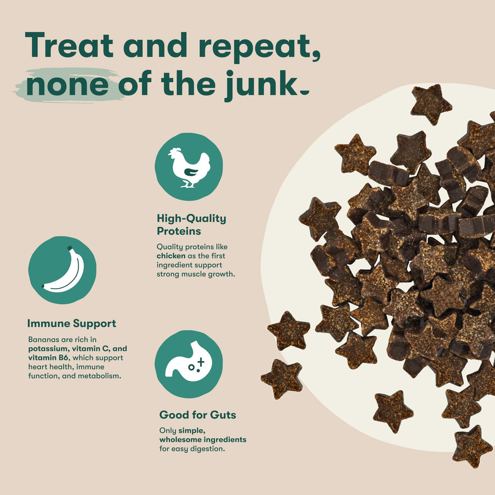 Smoked aroma and chewy bite of Jinx treats for dogs
