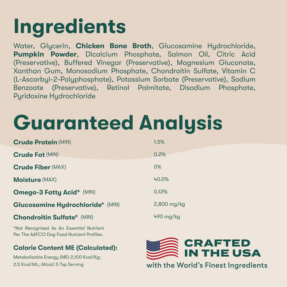 Bone broth simmer imagery with Jinx Kibble Sauce bottle