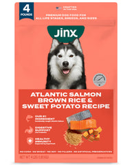 Jinx Premium Dry Dog Food real salmon close-up highlighting protein-rich nutrition for muscles