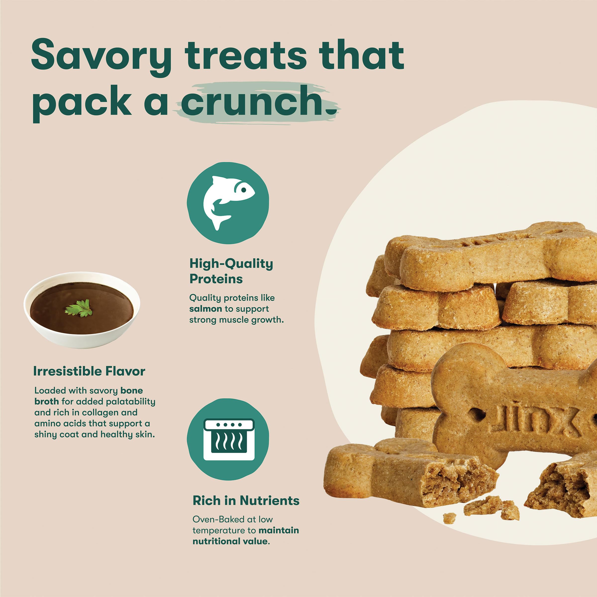 Jinx biscuits with pumpkin, chia, apples, and blueberries as superfoods.