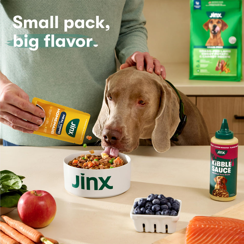 Jinx ready-to-serve pouch shown, no refrigeration before opening.