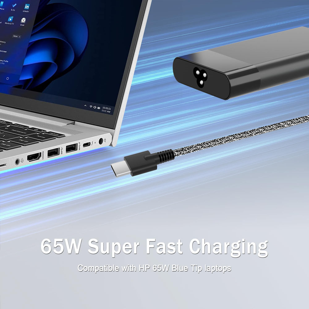 JIONR 65W charger in a travel bag for on-the-go charging