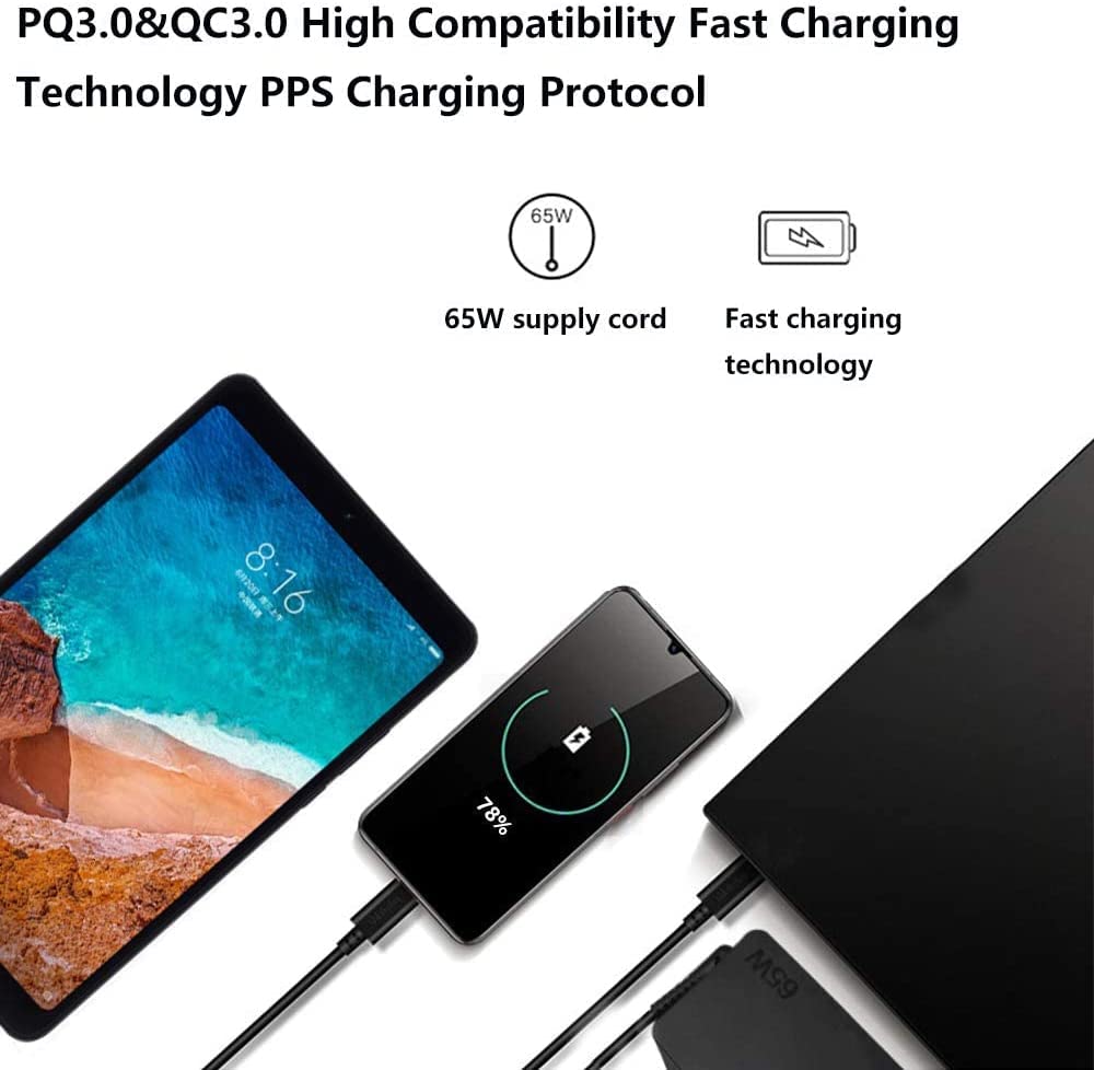 JIONR charger compatible with Dell, Lenovo, and HP devices.