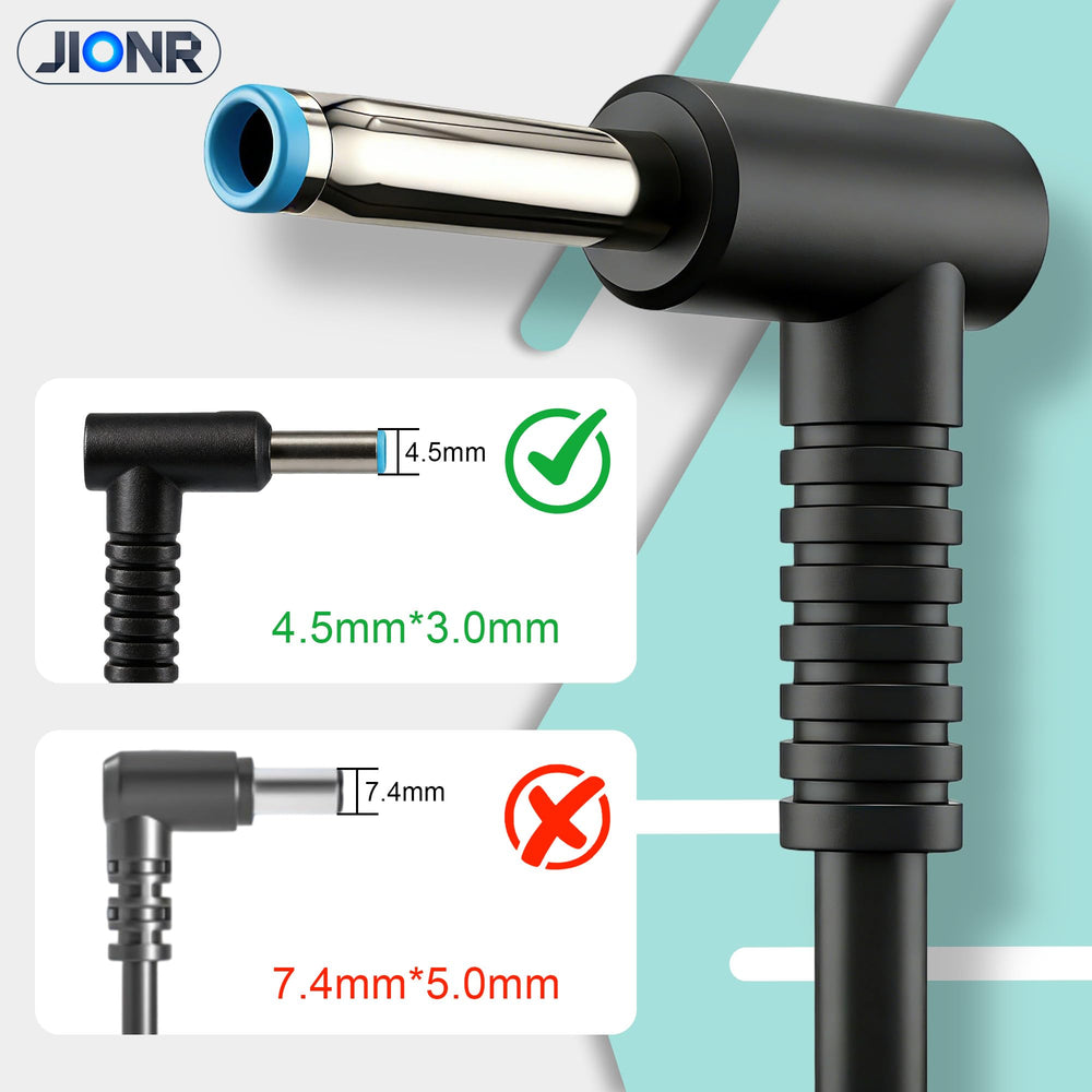 JIONR blue-tip charger supports HP EliteBook and Pavilion series for daily use.