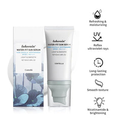 JISKG sunscreen texture close-up shows lightweight, fast-absorbing formula