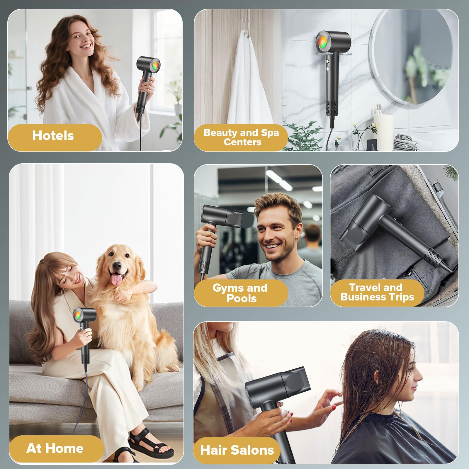 JITOOW Hair Dryer quiet operation supports undisturbed styling