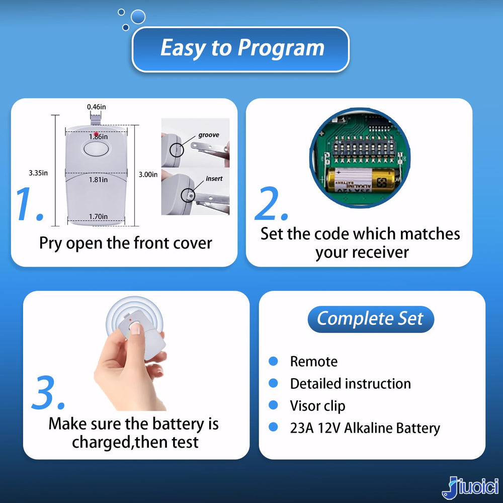 jiuoici detailed manual and battery included for quick installation