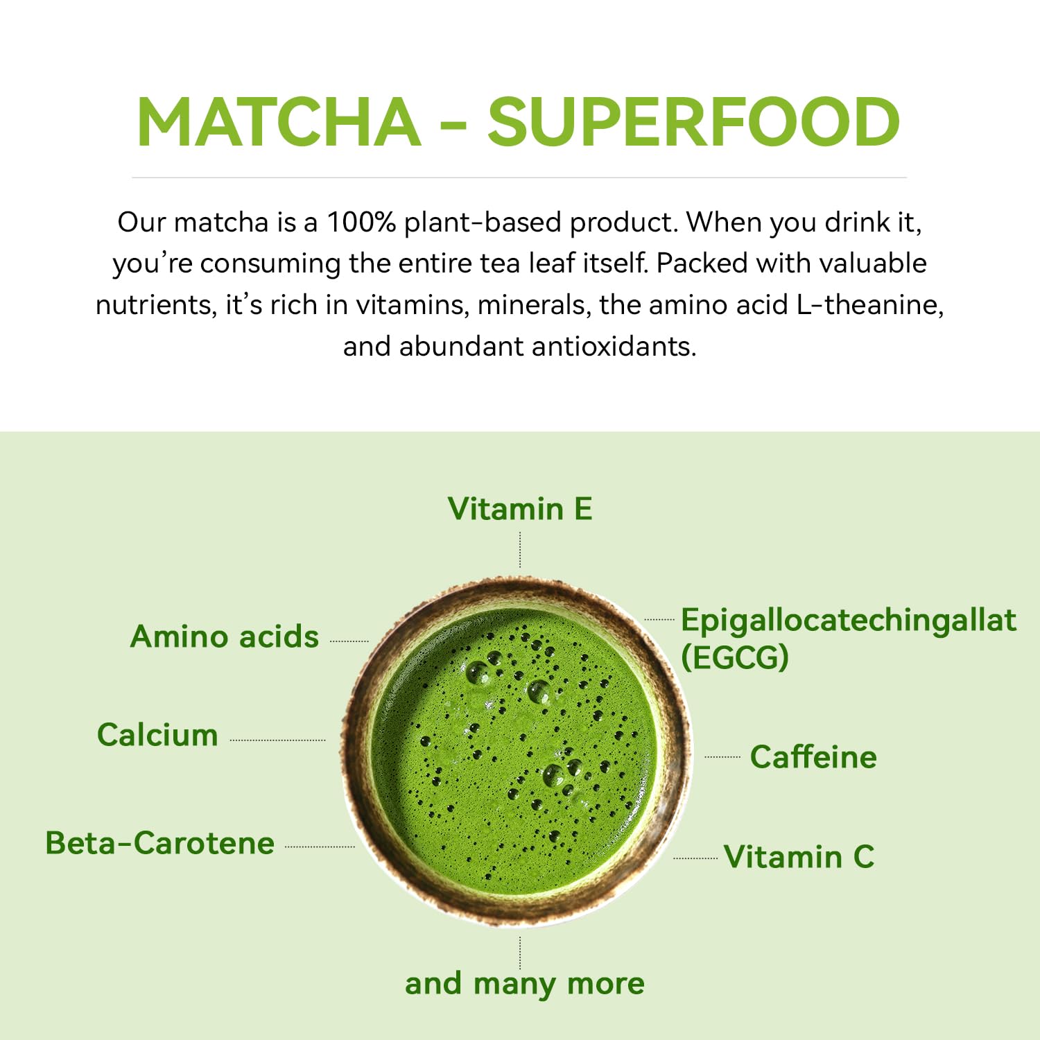 Jiuyu Organic Matcha label indicating organic certification and purity.