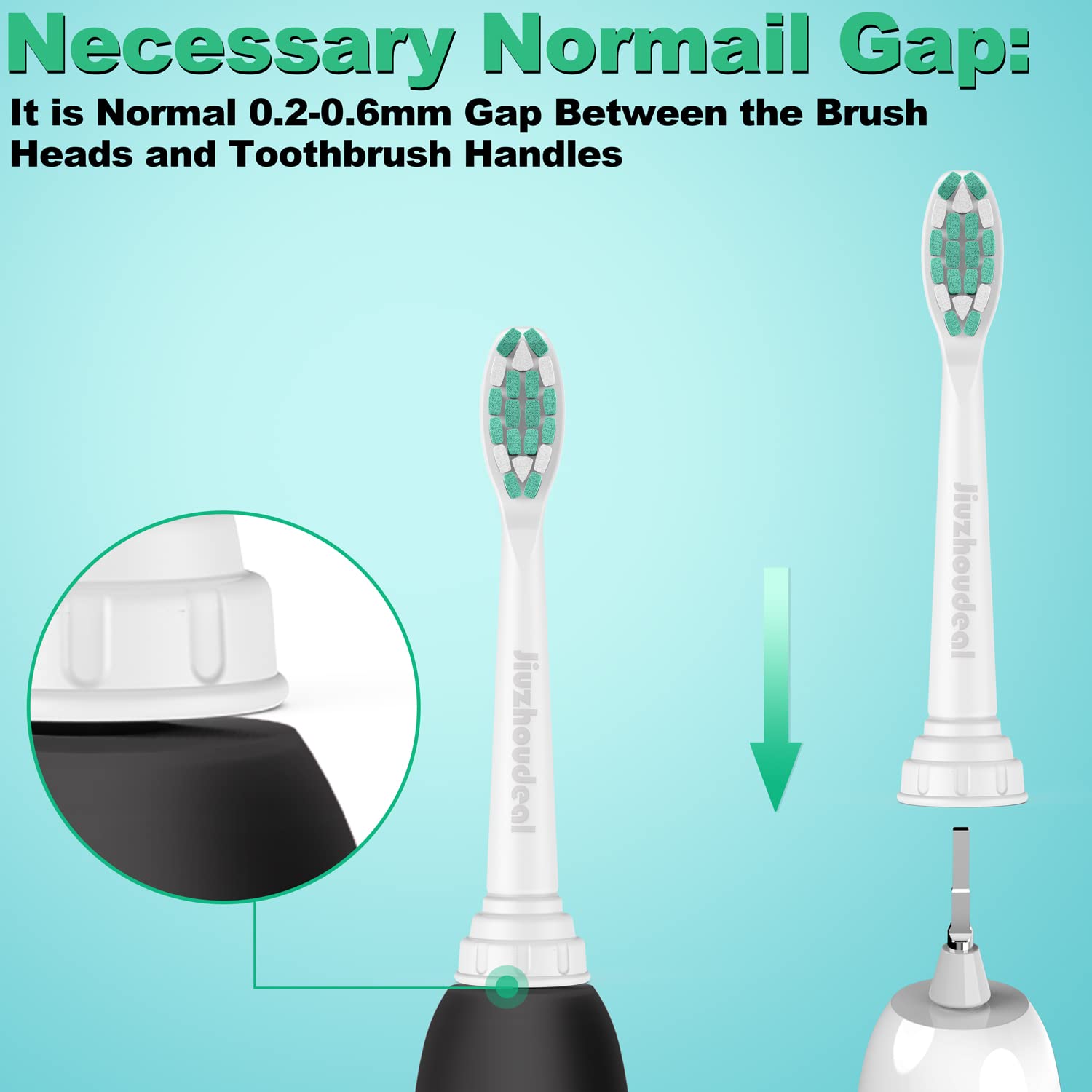 Jiuzhoudeal heads in use offer comfortable brushing and thorough cleaning.
