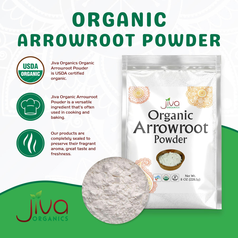 Arrowroot flour from Jiva Organics shows a neutral flavor for recipes