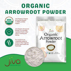 Arrowroot flour from Jiva Organics shows a neutral flavor for recipes
