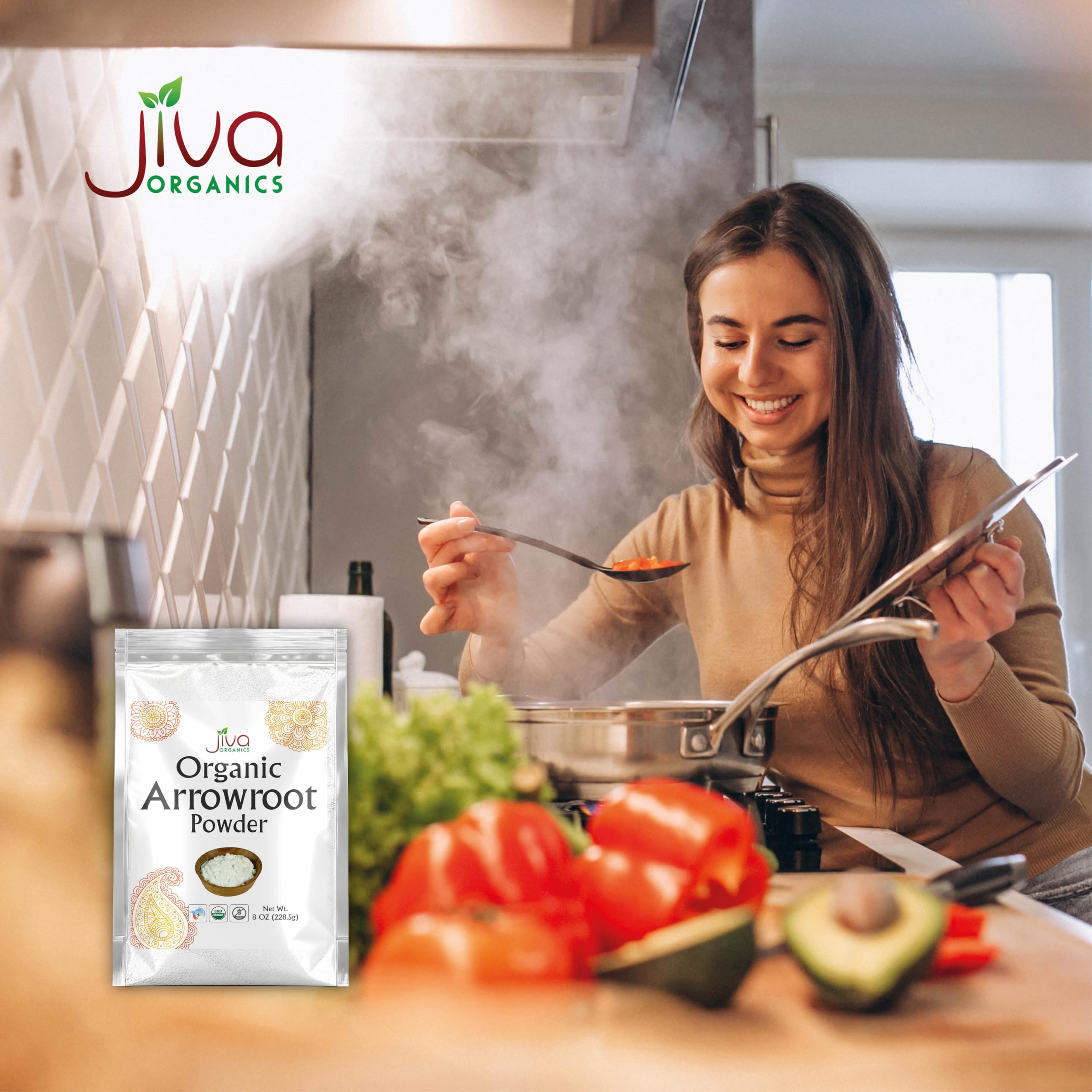 Arrowroot powder used in baking desserts with light texture