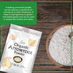 Gluten-free label on Jiva Organics arrowroot powder package