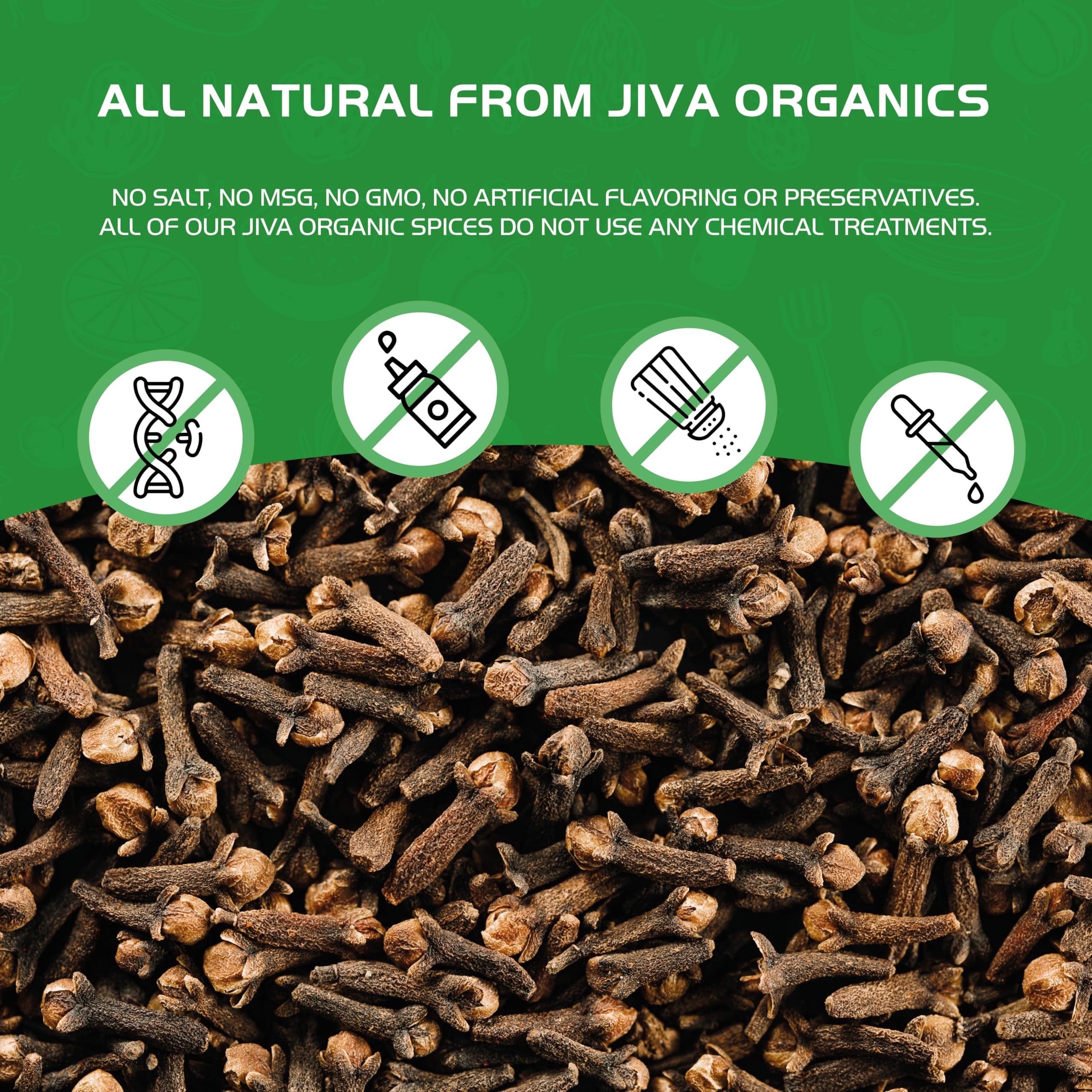 India-sourced Jiva Organics cloves reflecting traditional spice origin.