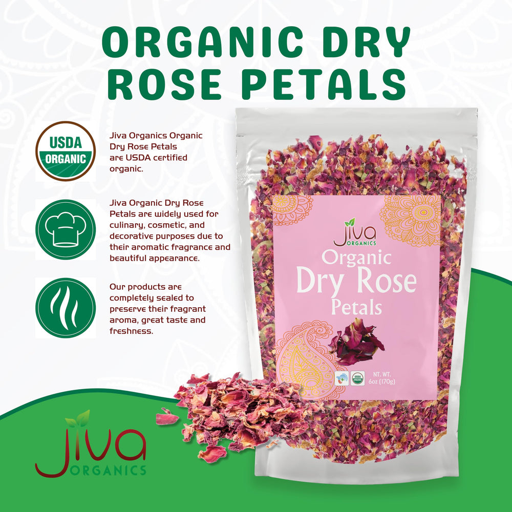 Jiva Organics rose petals for rose water and culinary use