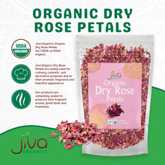 Jiva Organics rose petals for rose water and culinary use