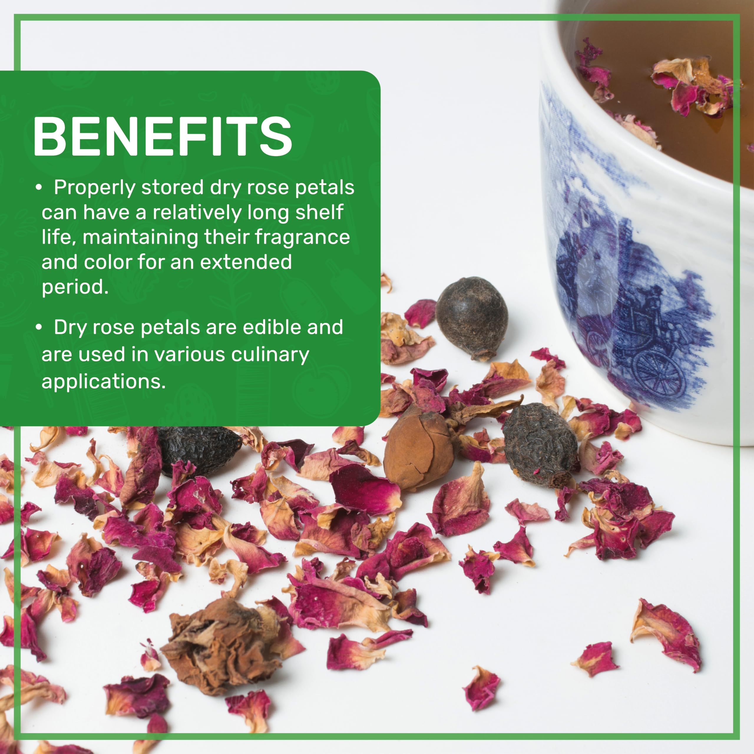 Jiva Organics dried petals in a resealable bag for freshness
