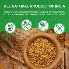 Jiva Organics fenugreek seeds non-irradiated for pure flavor in cooking