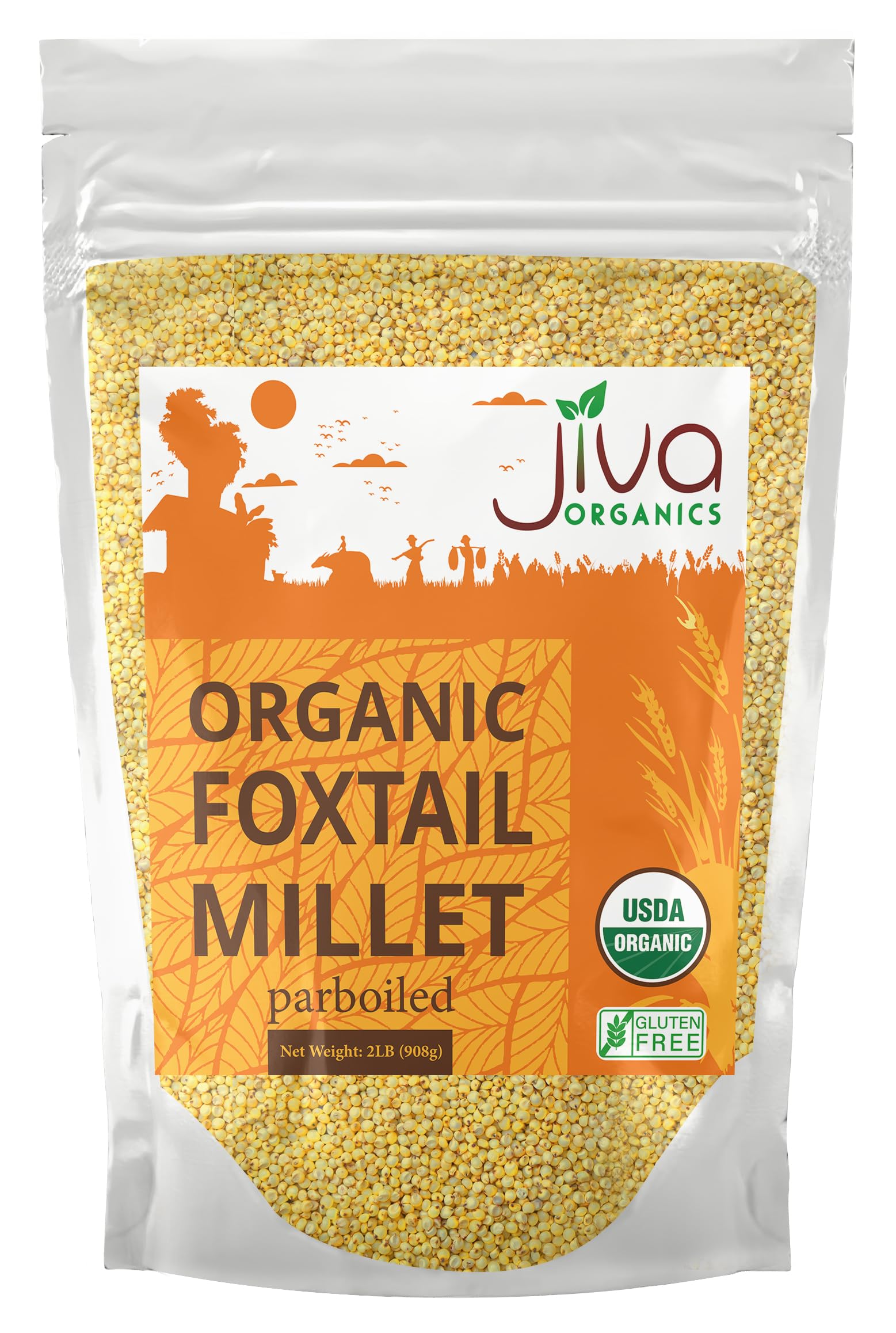 Jiva Organics Foxtail Millet bag front view for gluten-free cooking.