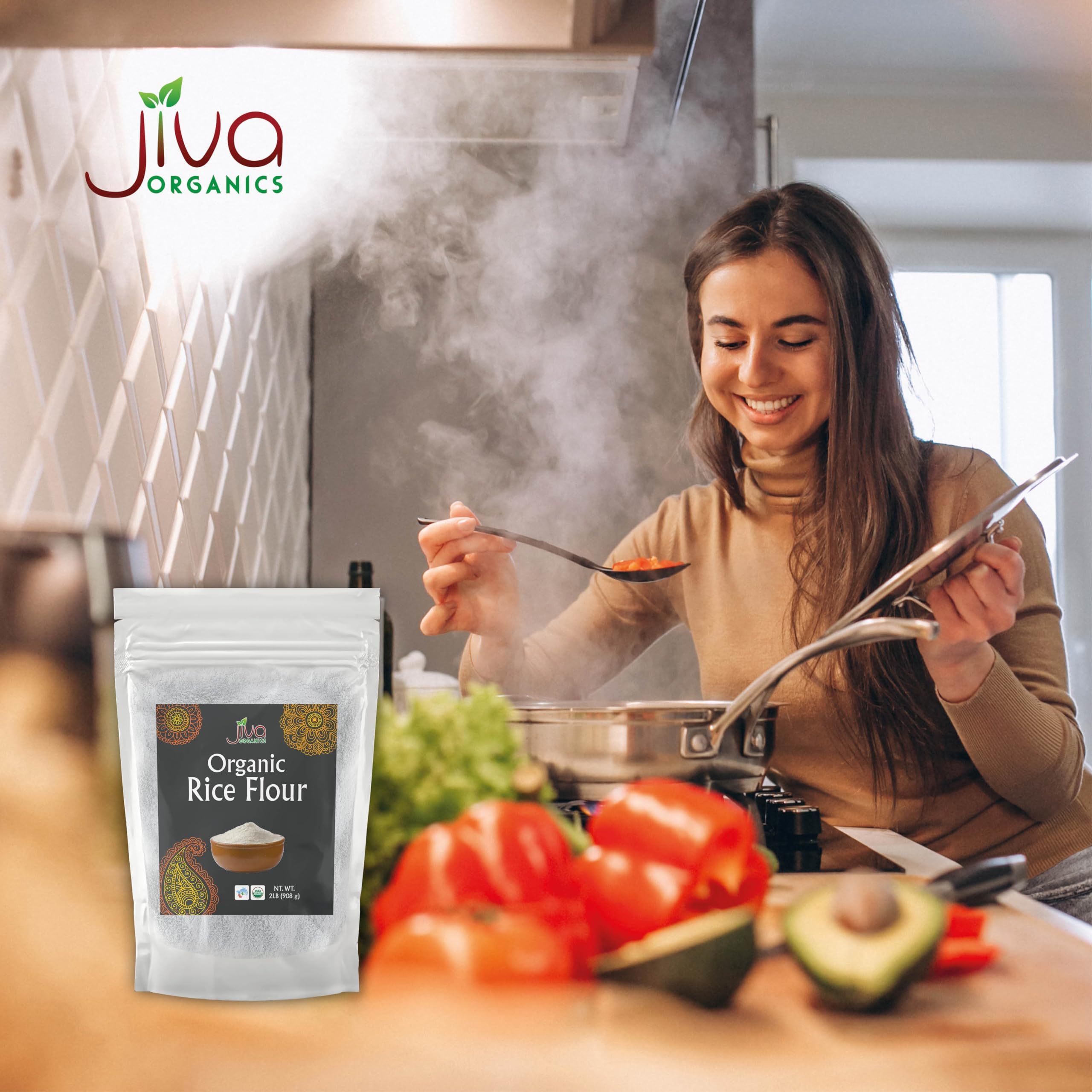 Jiva Organics made-in-India label emphasizes authentic sourcing.