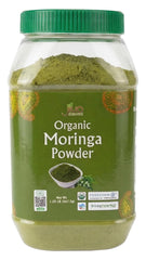 Jiva Organics Moringa powder bulk bag front view, highlighting freshness.