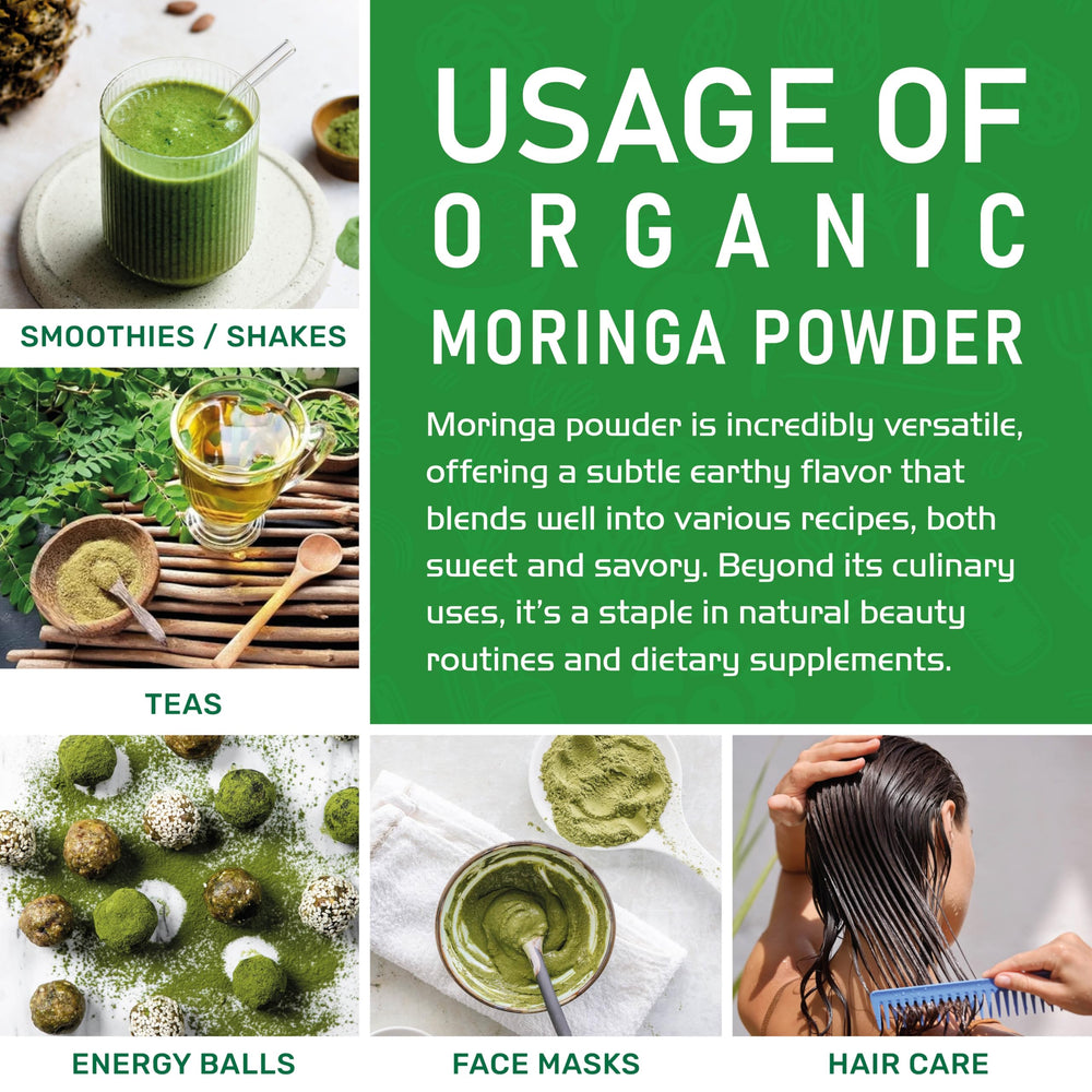 Jiva Organics Moringa powder resealable packaging keeps freshness.