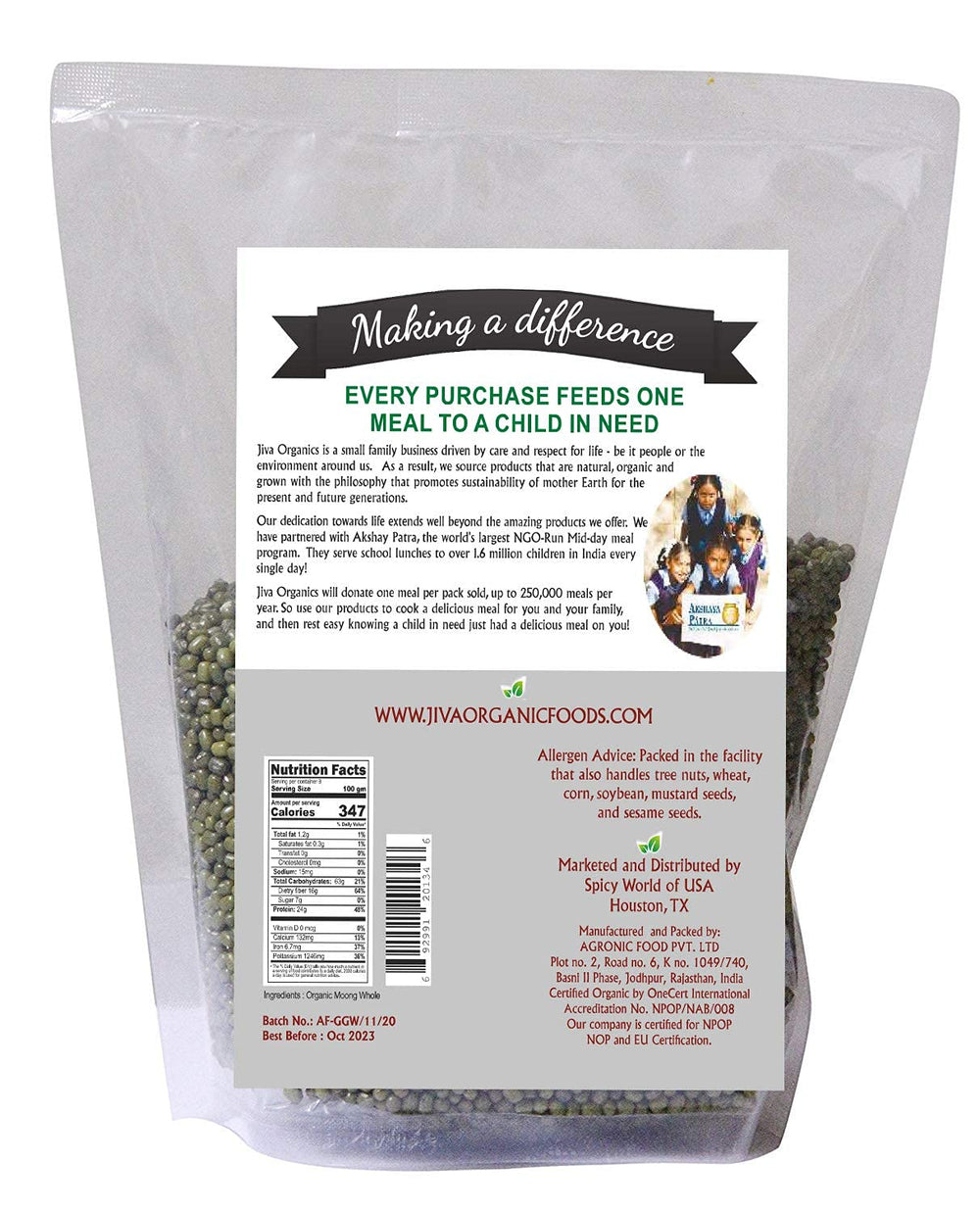 Jiva Organics mung beans nutrition-rich legume for plant-based diets.
