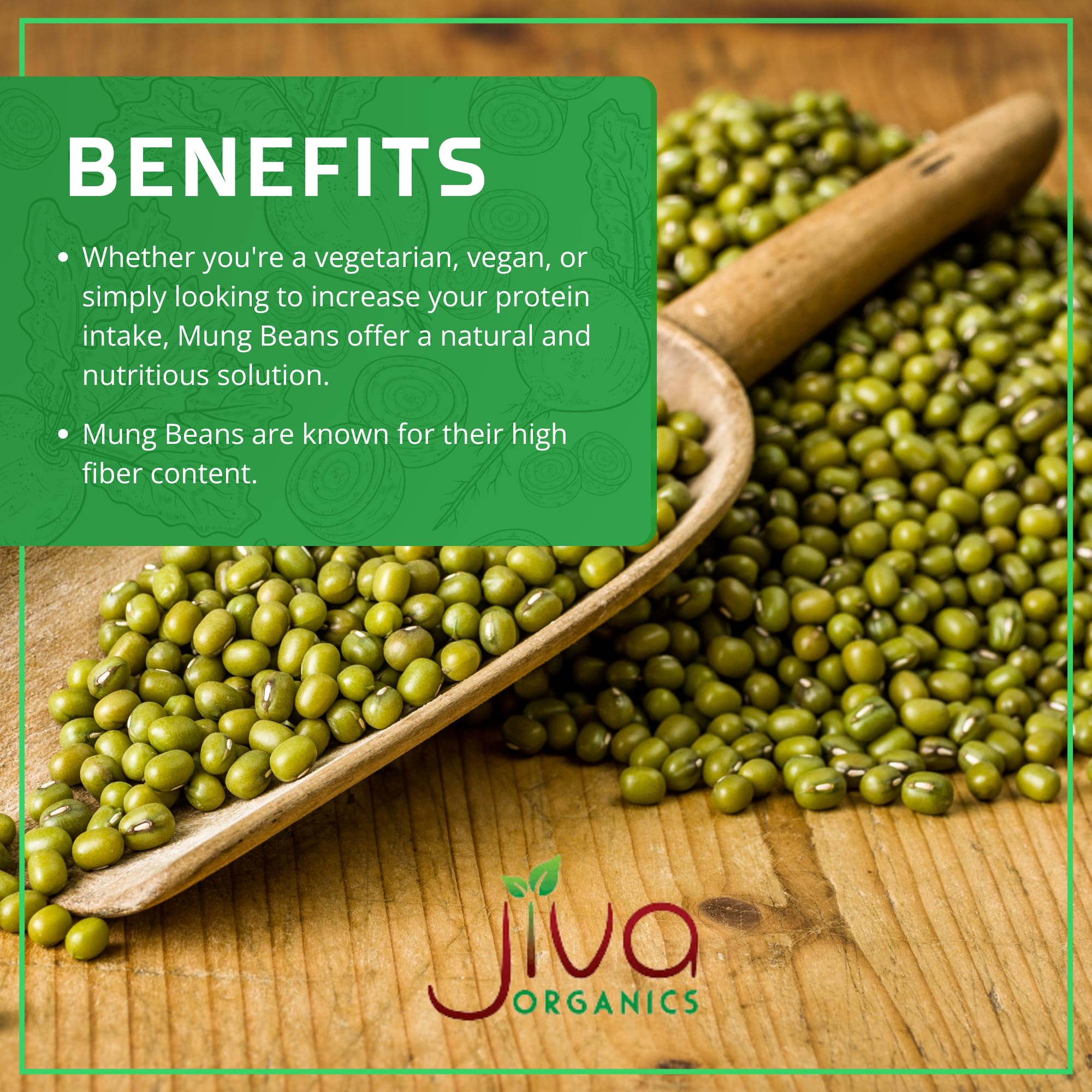 Jiva Organics mung beans vegan protein option for meals.