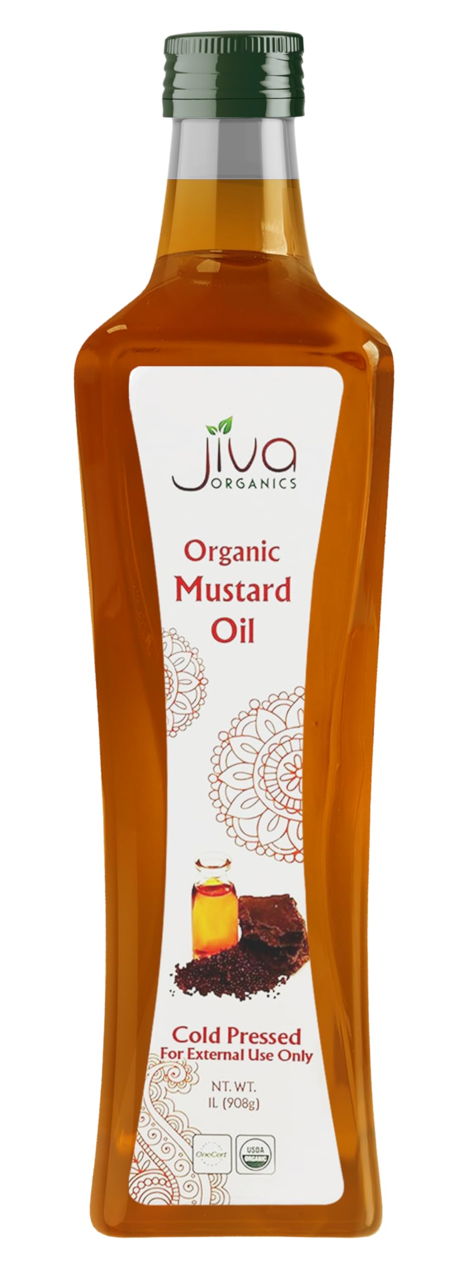 Jiva Organics mustard oil bottle for kitchen use and rich aroma