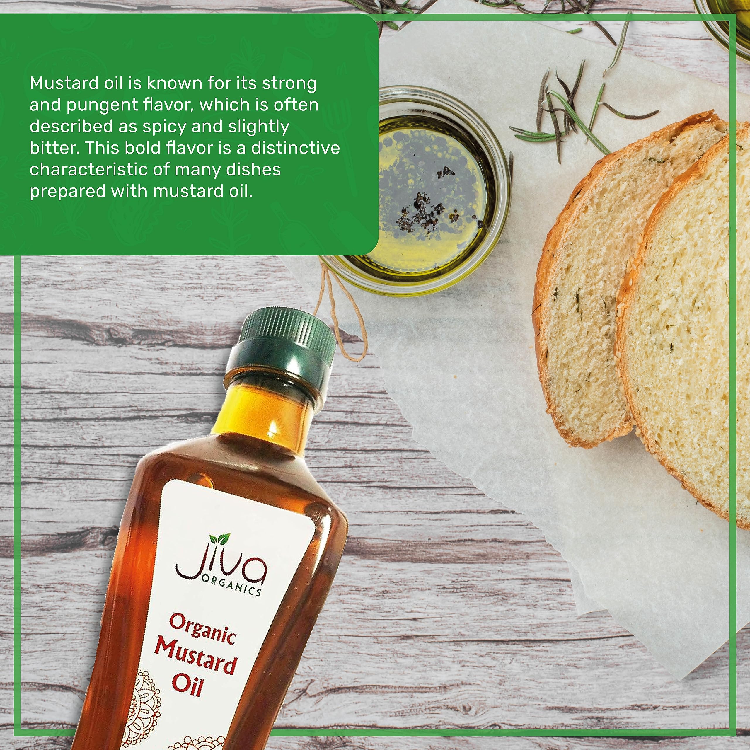 Jiva Organics mustard oil label highlighting organic, cold-pressed quality