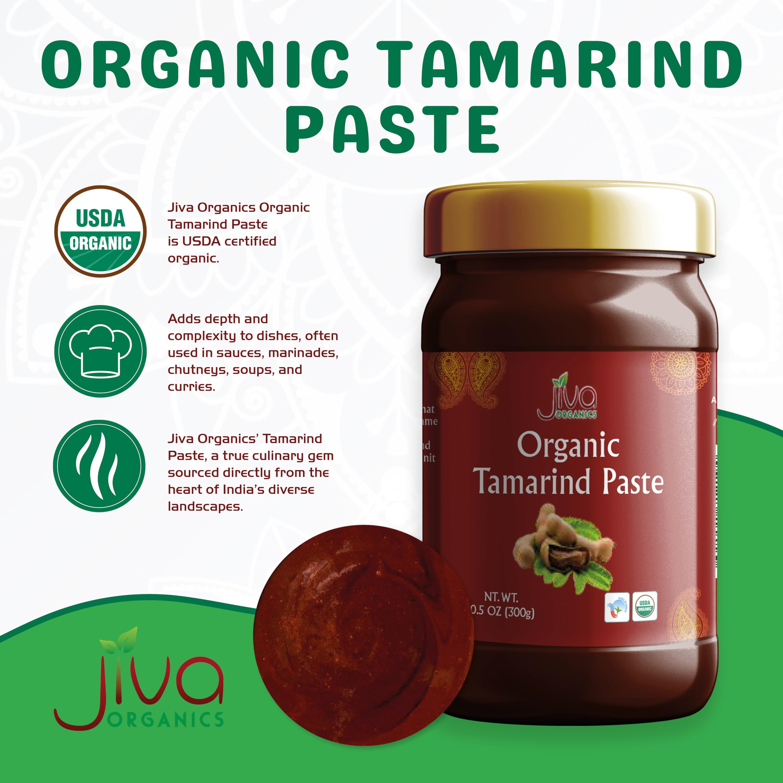Amber paste label highlighting authentic Imli flavor in a premium jar.