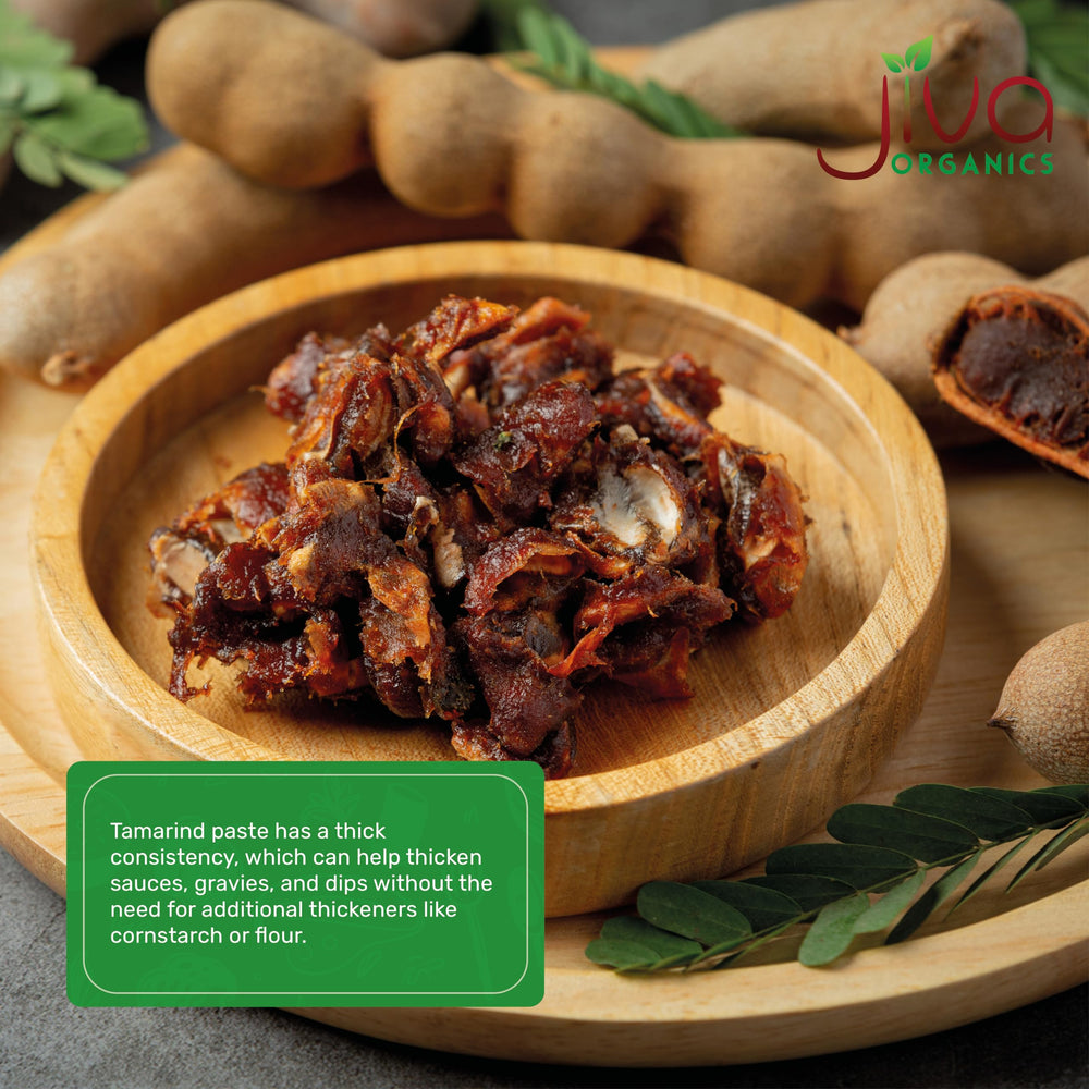 Tamarind paste served on plate, showcasing a tangy, vibrant sauce.