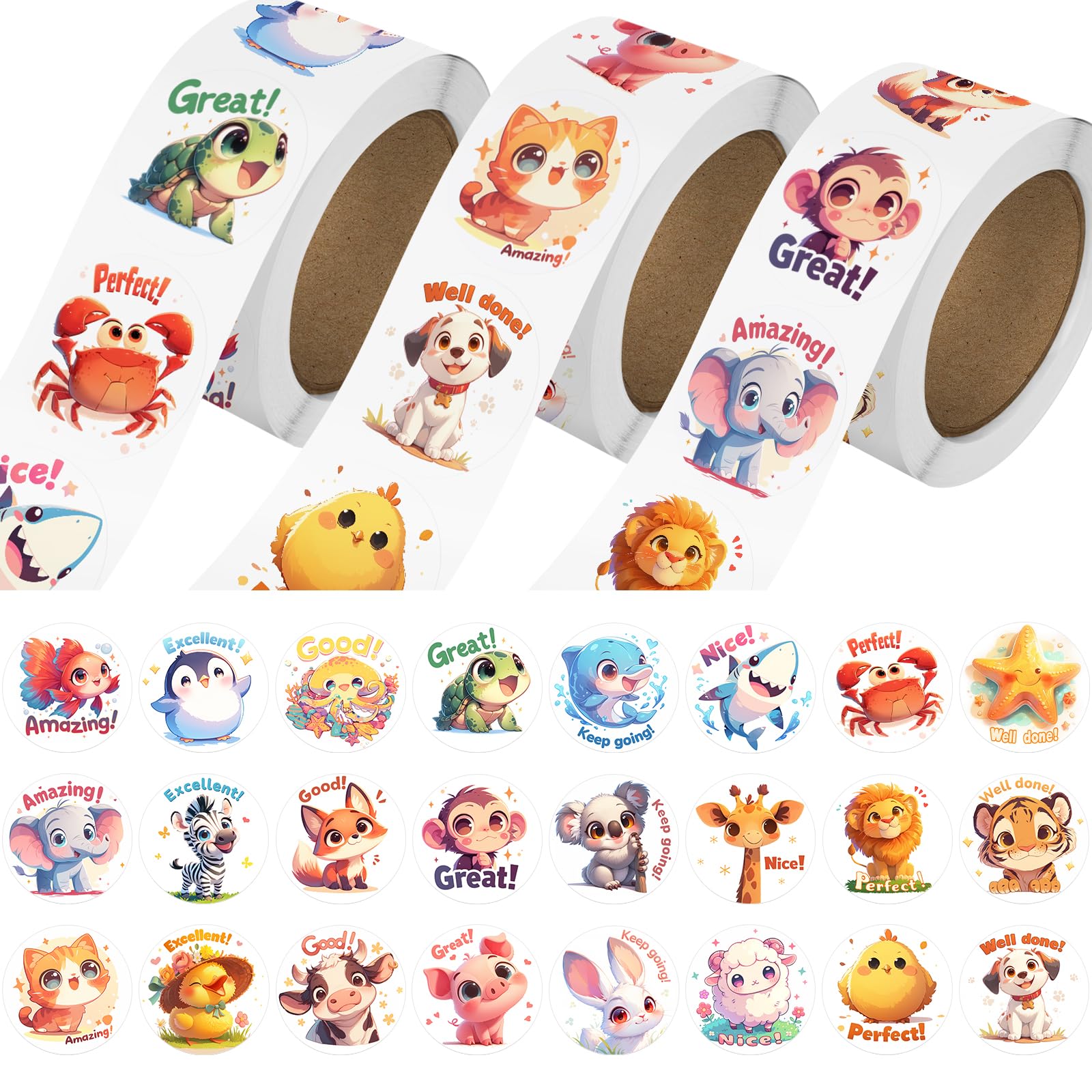 JIXZEN animal stickers farm box designs for classroom rewards and crafts