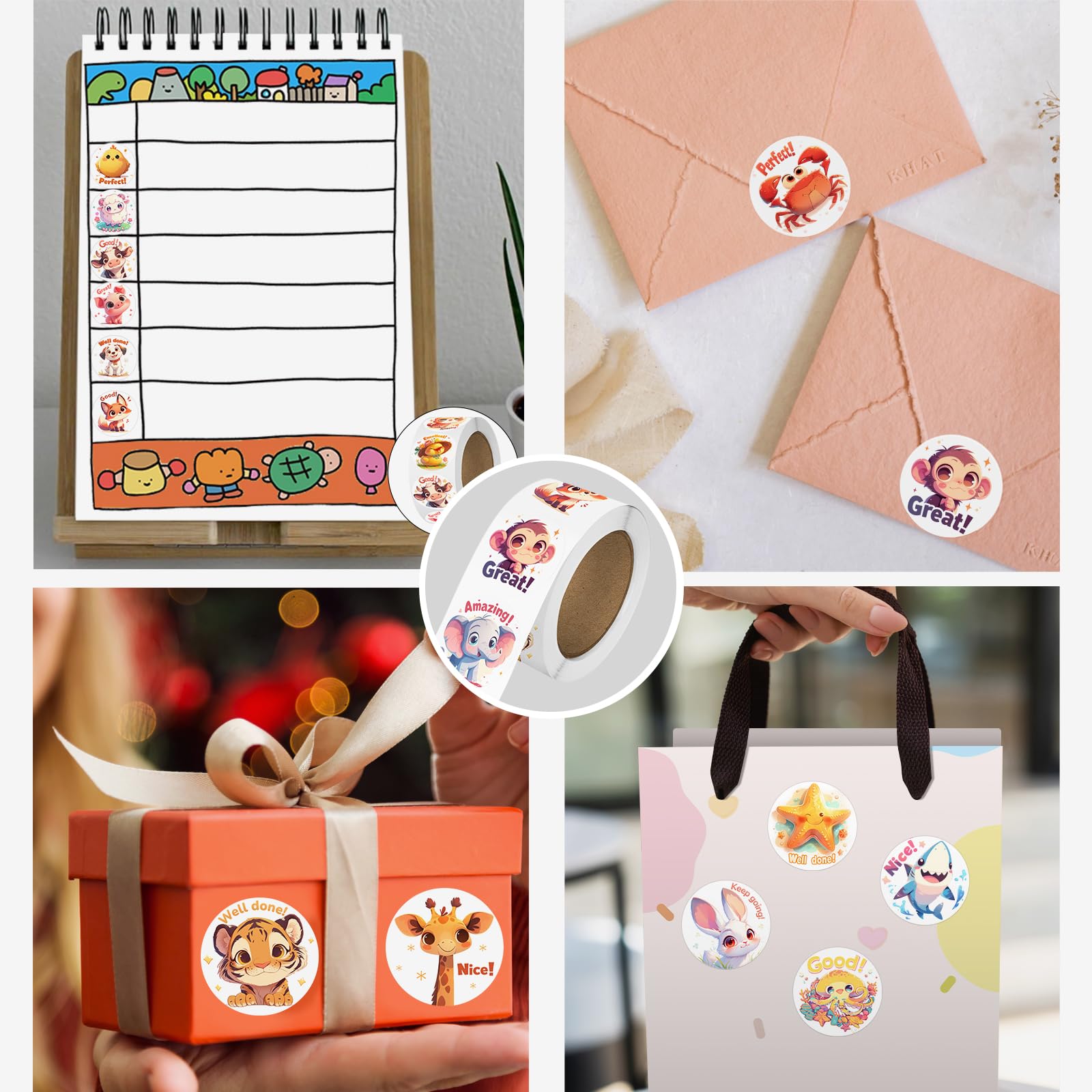 JIXZEN party decorations and gifts using animal stickers for crafts