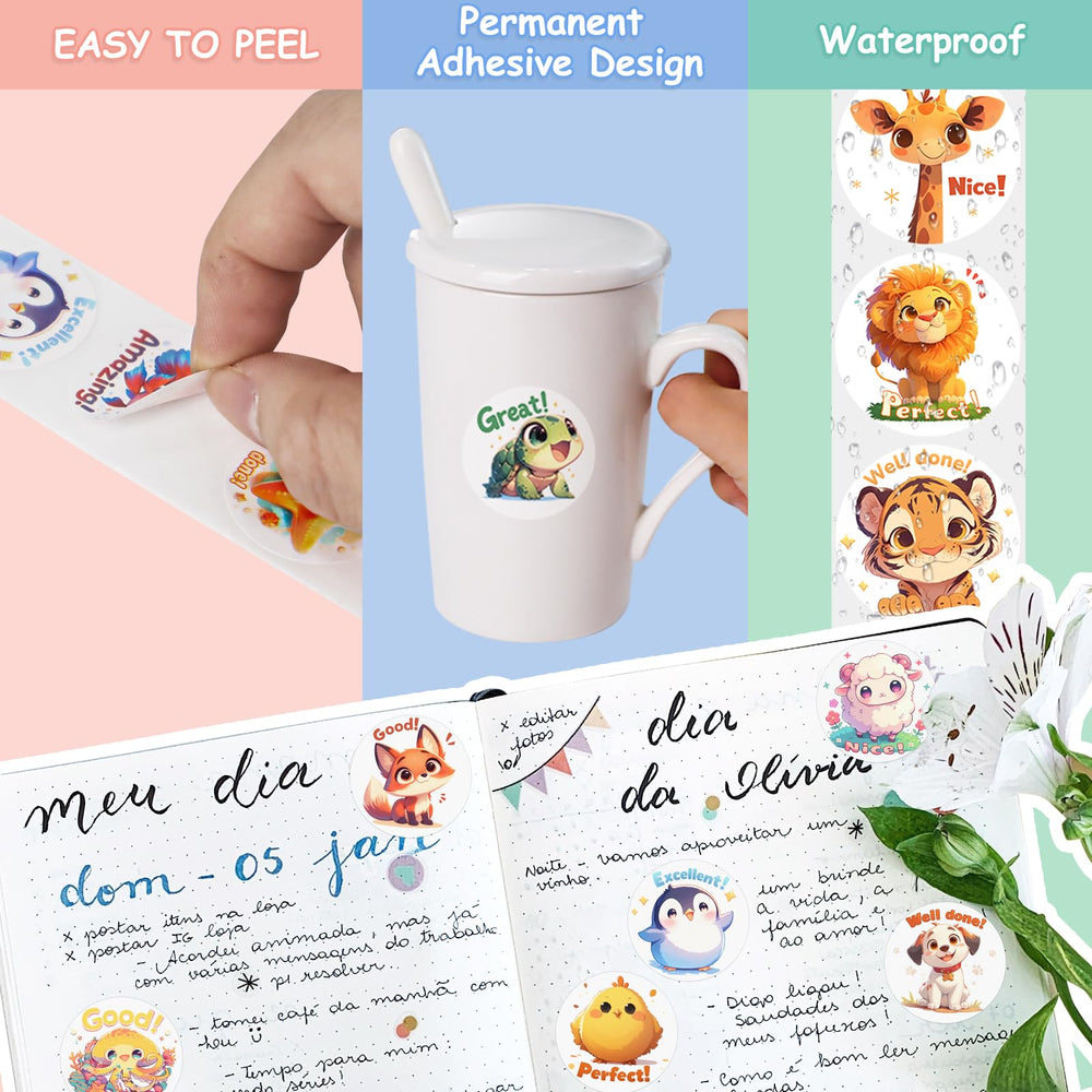 JIXZEN teacher rewards classroom use with lovable animal stickers