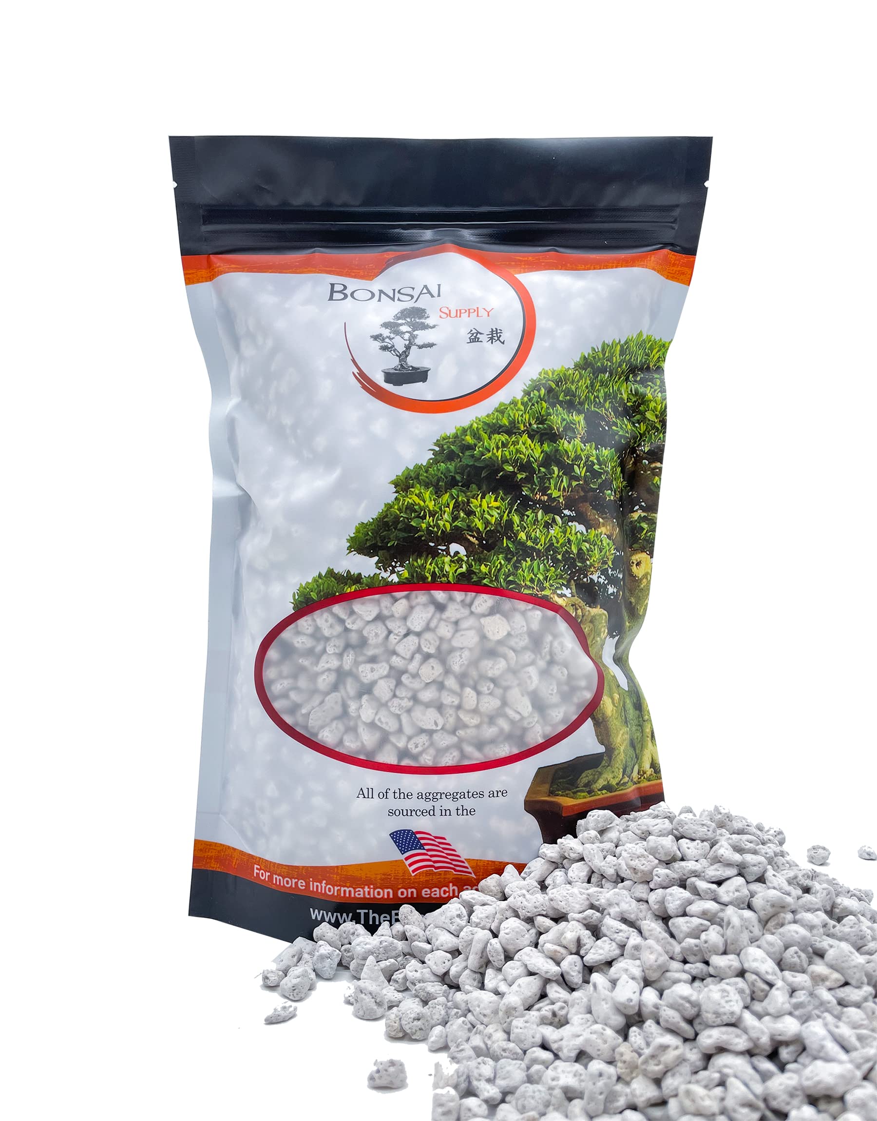 JK Global Imports pumice for bonsai shows 2-quart size with 1/4-inch particles for improved drainage