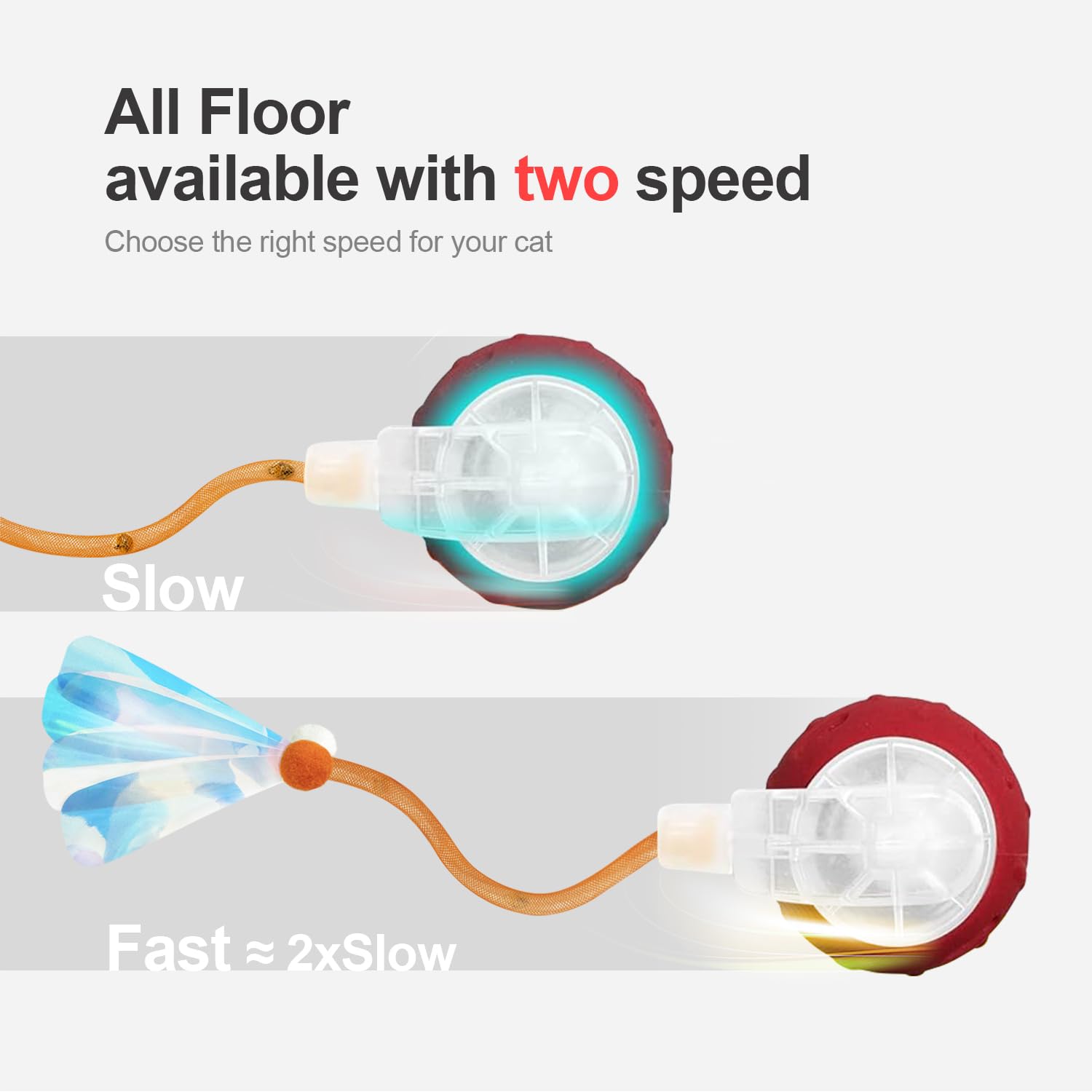Jkanti red ball with elastic tail attachment for realistic chase action
