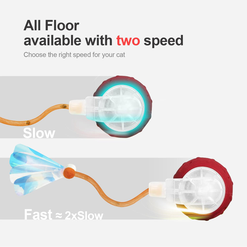 Jkanti red ball with elastic tail attachment for realistic chase action