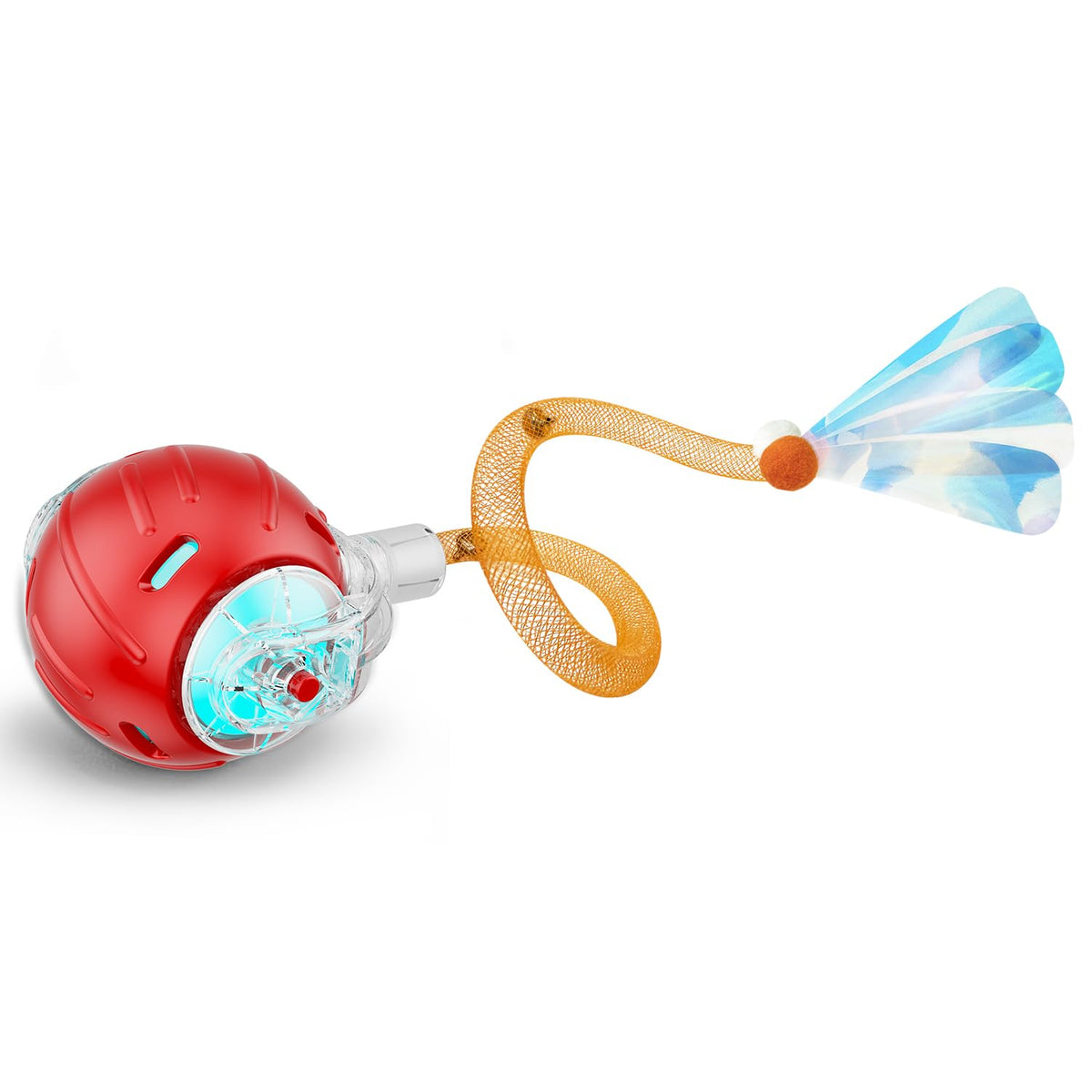 Jkanti interactive cat ball red front view showing engaging play on any floor