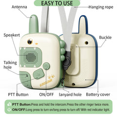 JKGIFTS Dino Walkie Talkie back view highlighting durable construction.