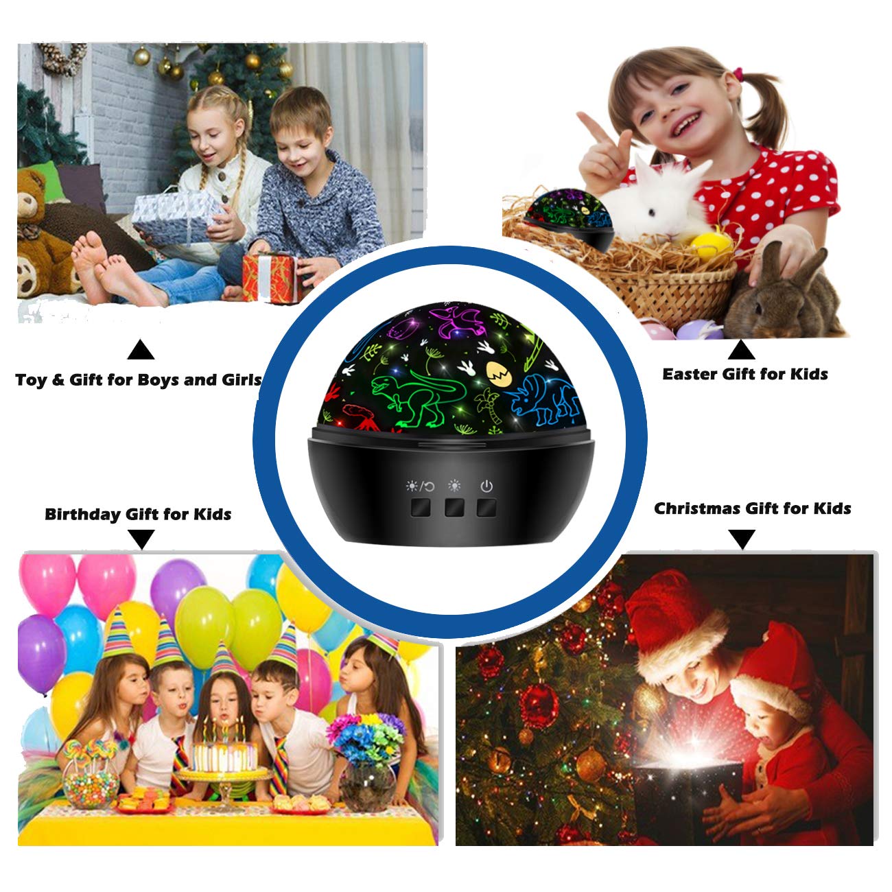 JKGIFTS dual-power dinosaur lamp works with batteries or USB