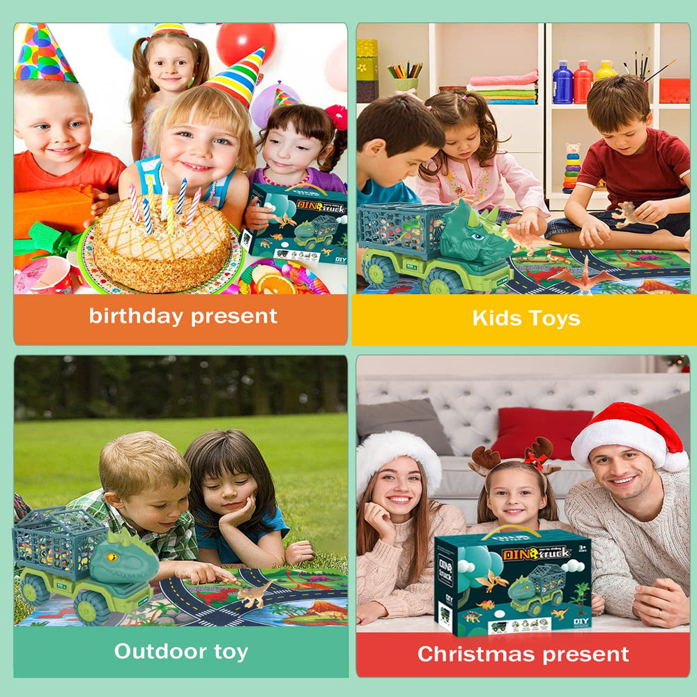 JKGIFTS Dinosaur Truck wheels enable smooth movement across indoor play surfaces.
